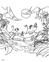 A coloring page of the lion king
